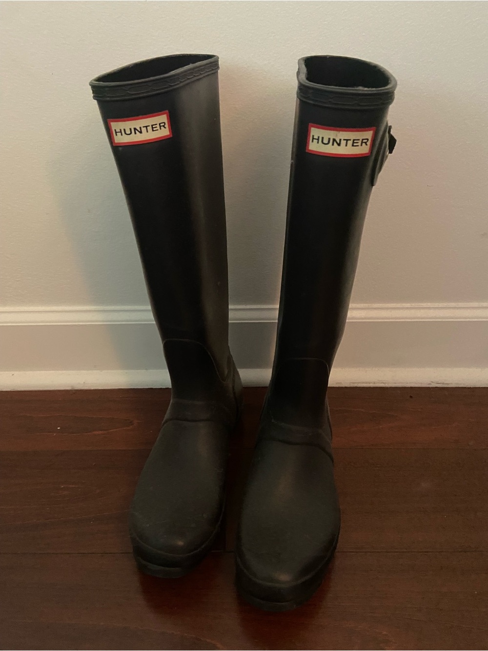 Hunter Black Tall Waterproof Rubber Boots